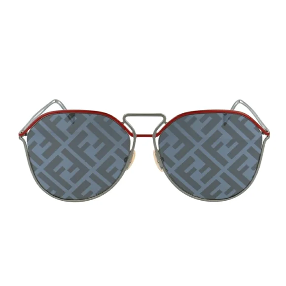 Fendi Accessories Fendi 6mm Aviator Logo Lens Sunglasses W Red